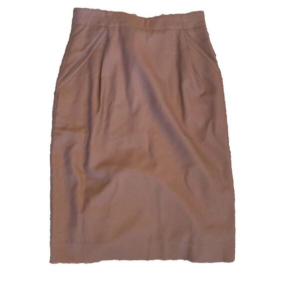 Vintage 60s Brown 100% Wool Pencil Skirt Made In Canada 30” Waist Office Siren - Picture 1 of 10